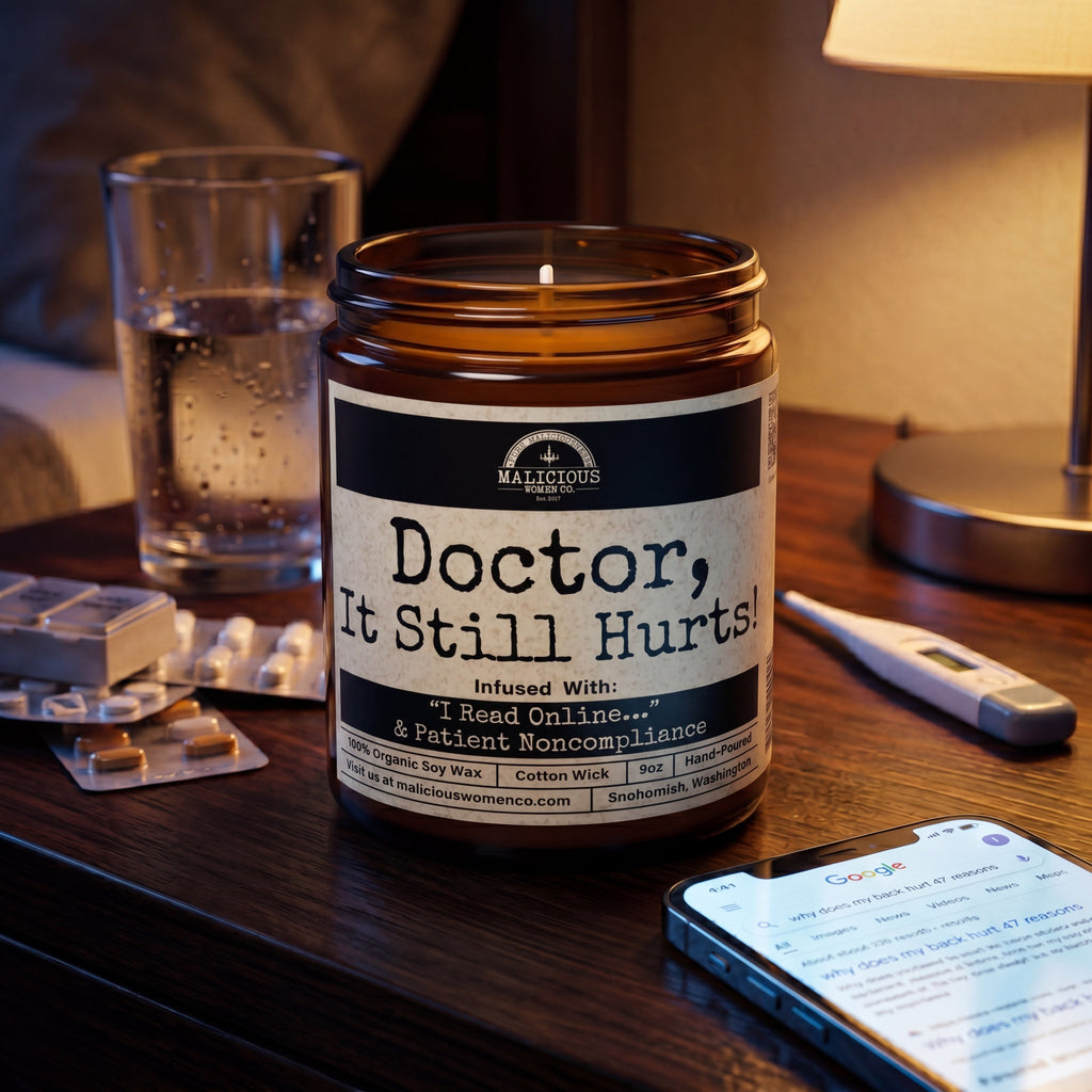 Doctor, It Still Hurts! | Scent: Frooty Loops | 9oz Work Candle | Malicious Women Co
