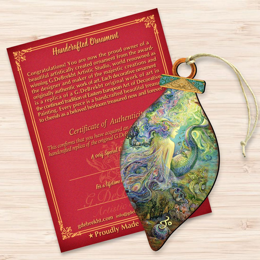 Mer Fairy Wooden Ornaments by Josephine Wall - Christmas Decor - 845624-JW