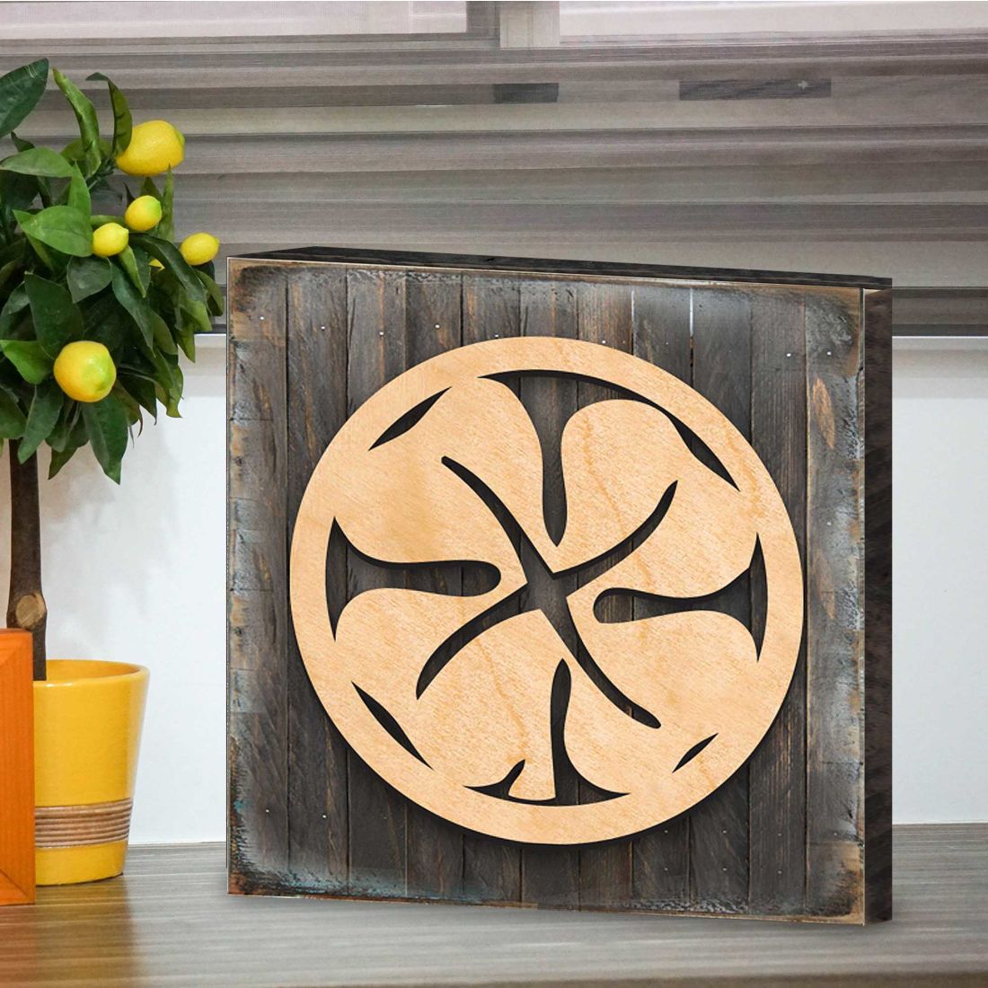 Four Leaf Clover Shamrock Celtic Wooden Wall Art by Celtic Art - Celtic Decor - 953163B