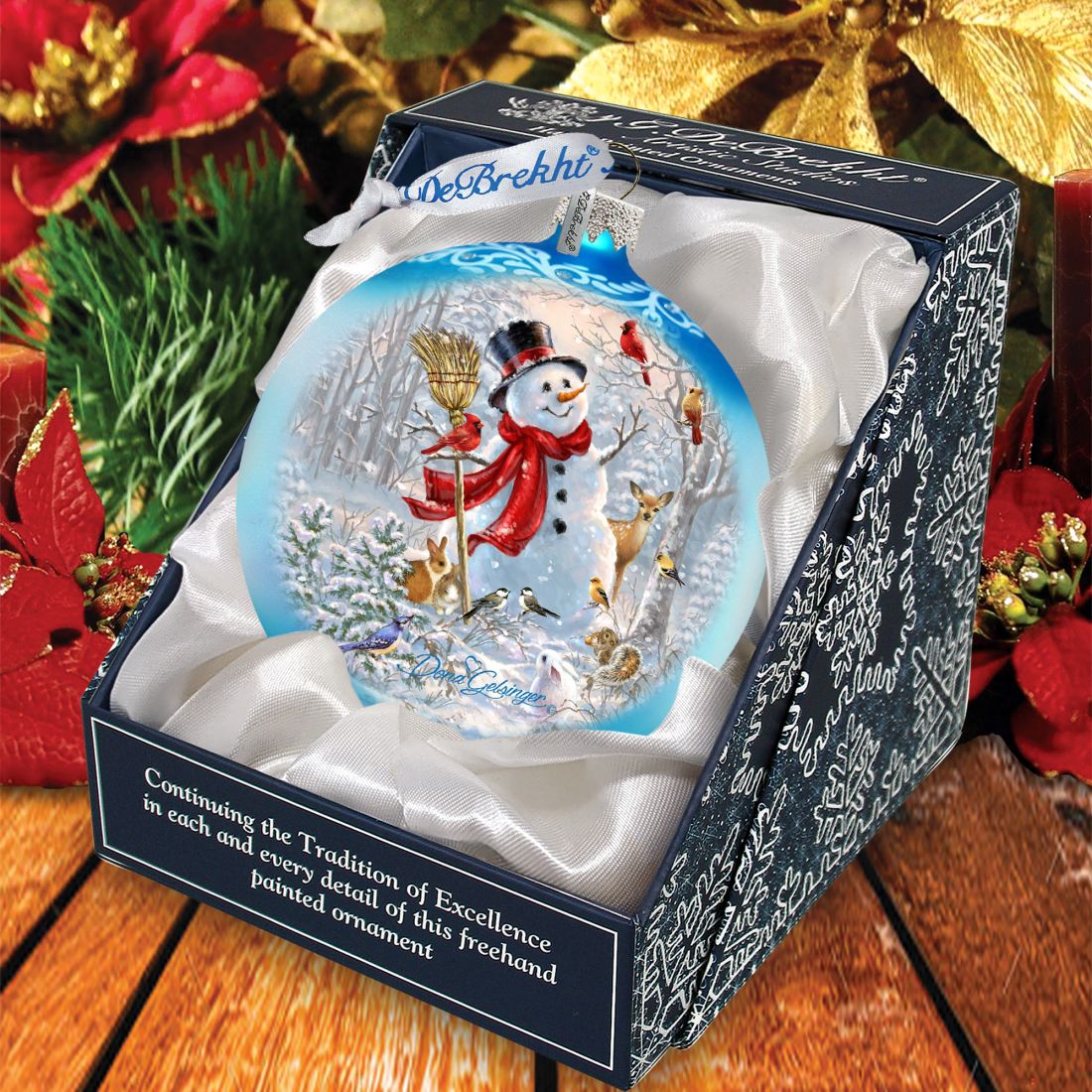 Frosty Forest Friends Glass Ornament by D. Gelsinger - Christmas Santa Snowman Decor - 71105-1624