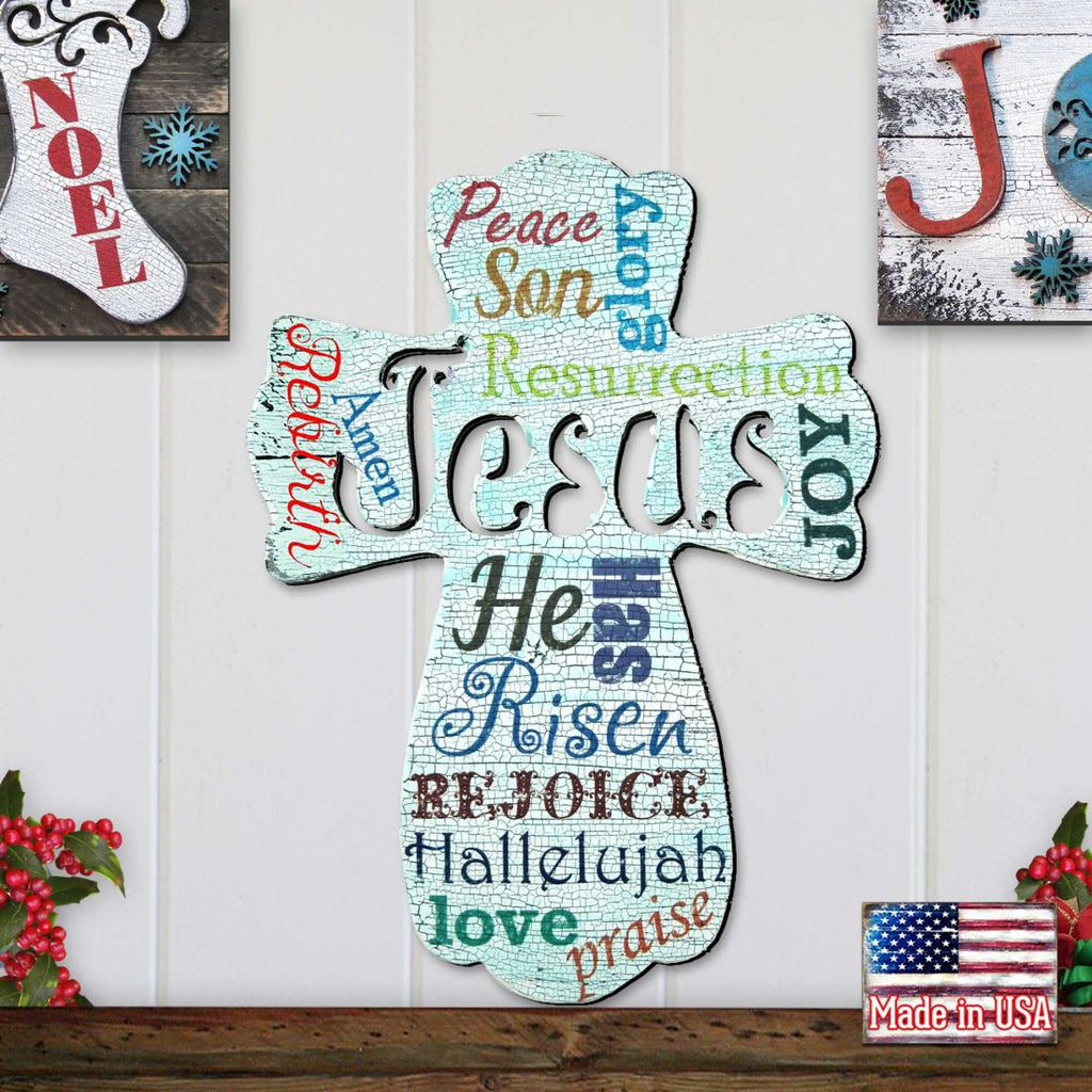 Jesus Cross Easter Door Decor by G. DeBrekht - Easter Spring Decor - 8198715H