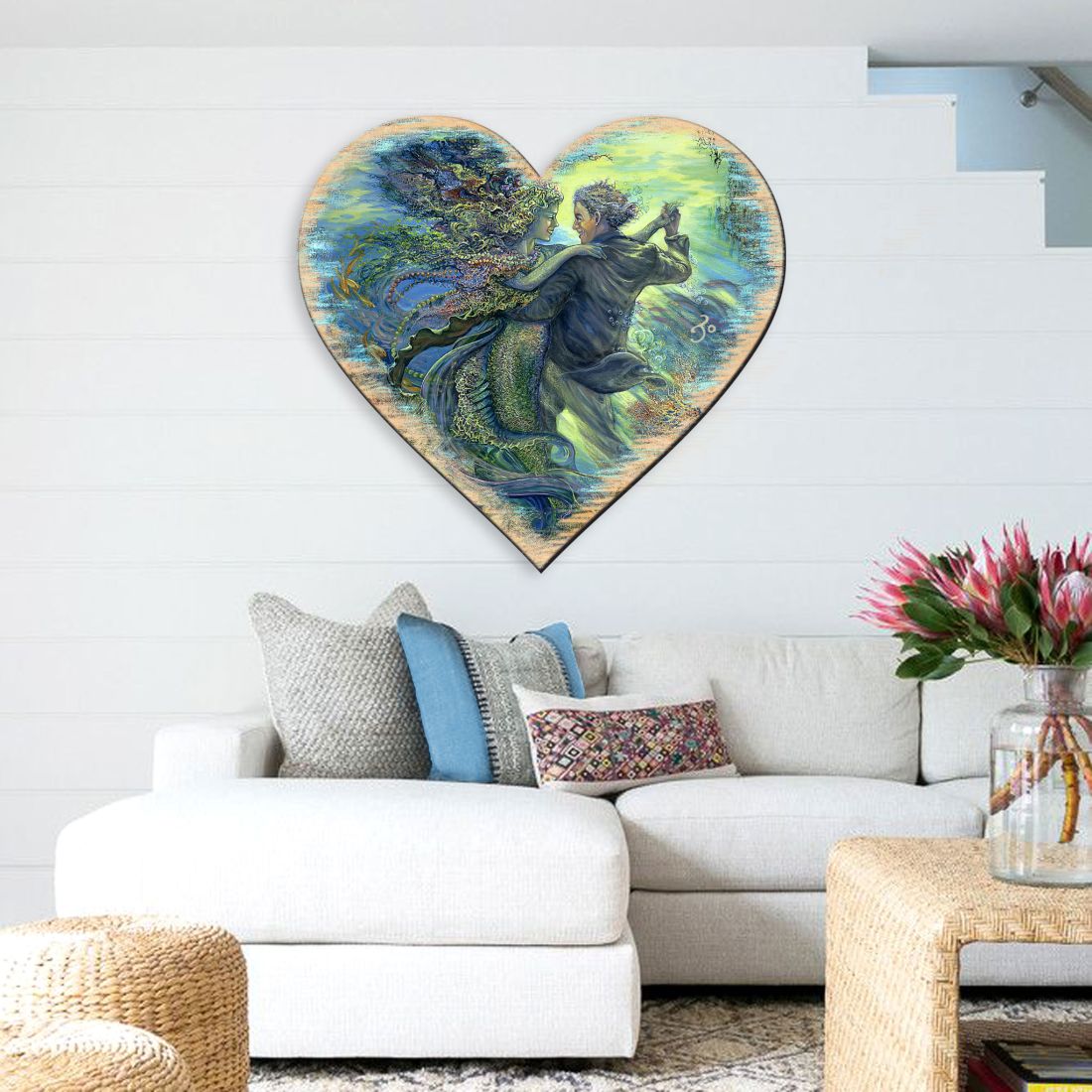 For The Love of Mermaid Coastal Outdoor Decor by Josephine Wall - Coastal Sea-Life Decor - 8472111F-JW