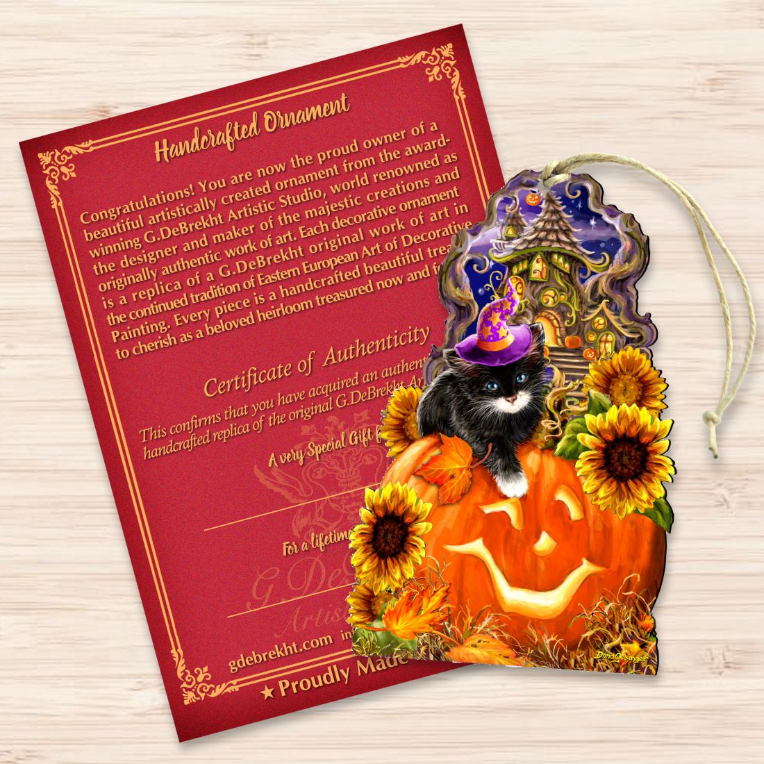 Halloween Kitten Wooden Ornaments by Gelsinger - Thanksgiving Halloween Decor - 8461066-DG