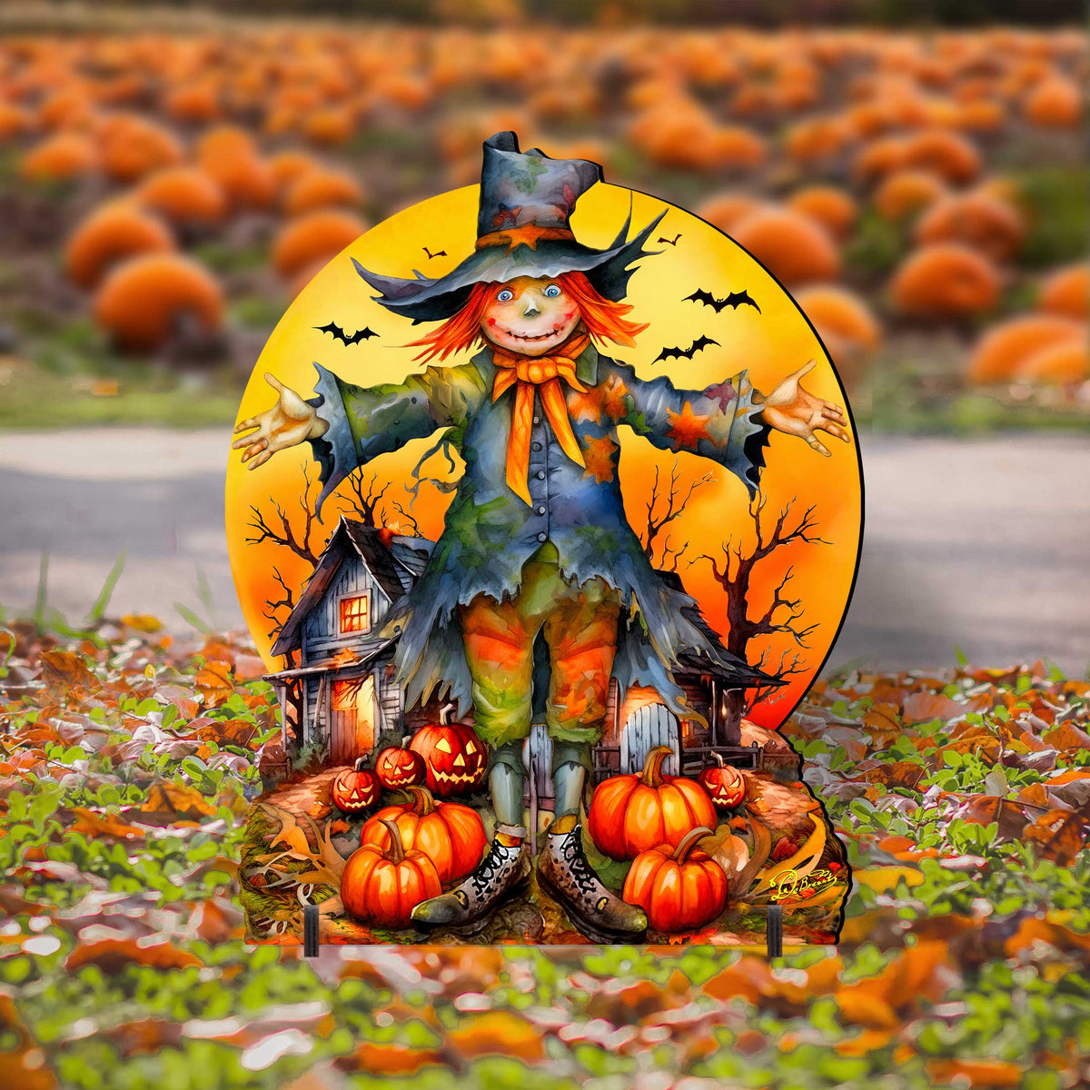 Halloween Scarecrow Freestanding Decor - Halloween Outdoor Decor by G. Debrekht - Halloween Decor- 8652798F