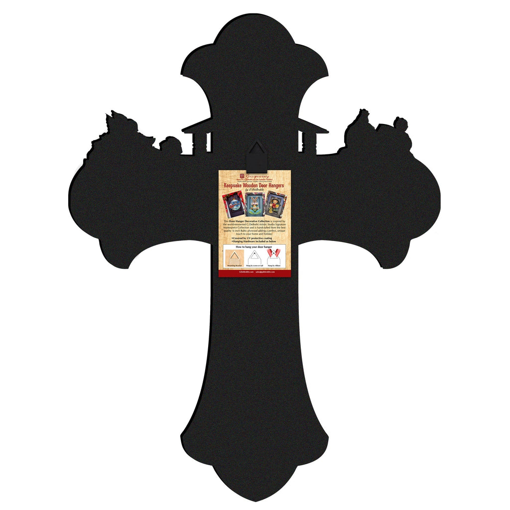He is Risen Cross Holiday Door Decor by G. Debrekht - Easter Spring Decor - 8688162H