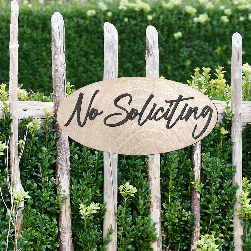 No Soliciting sign, Business sign, made in the USA sign, Birch wood sign, Lightweight sign - 320322
