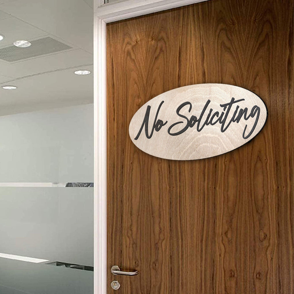 No Soliciting sign, Business sign, made in the USA sign, Birch wood sign, Lightweight sign - 320322
