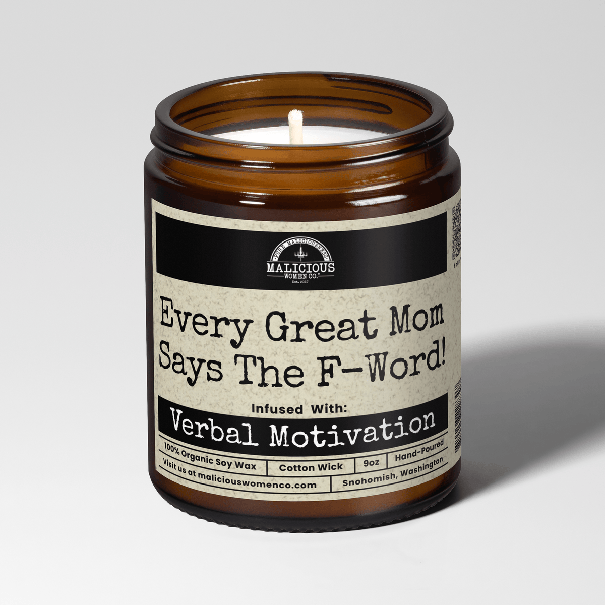 Every Great Mom Says The F Word | Scent: Rebel Rose | 9oz Mom Candle | Malicious Women Co