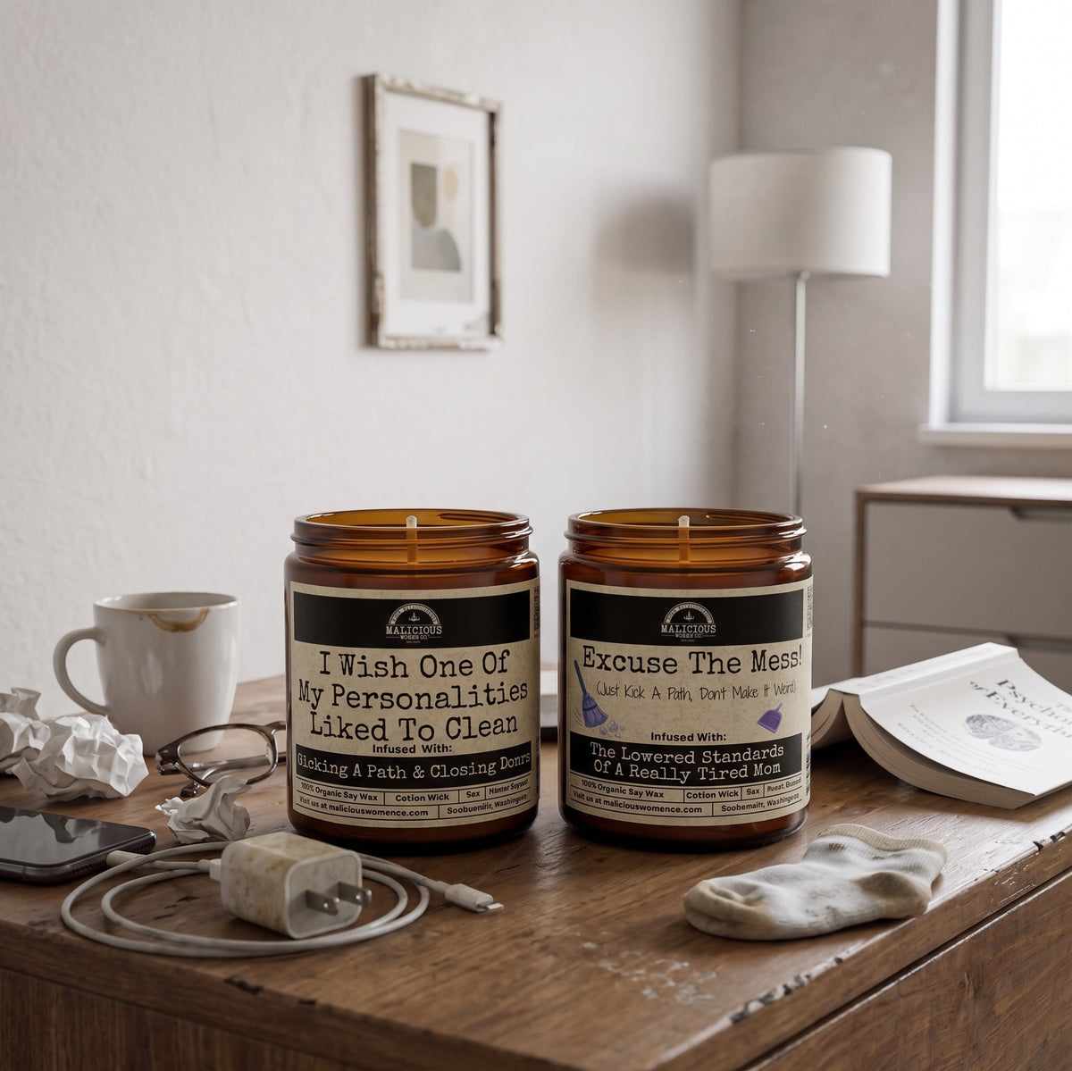 I Wish One Of My Personalities Liked To Clean | Scent: Fresh Baked Bread | 9oz Funny Candle | Malicious Women Co