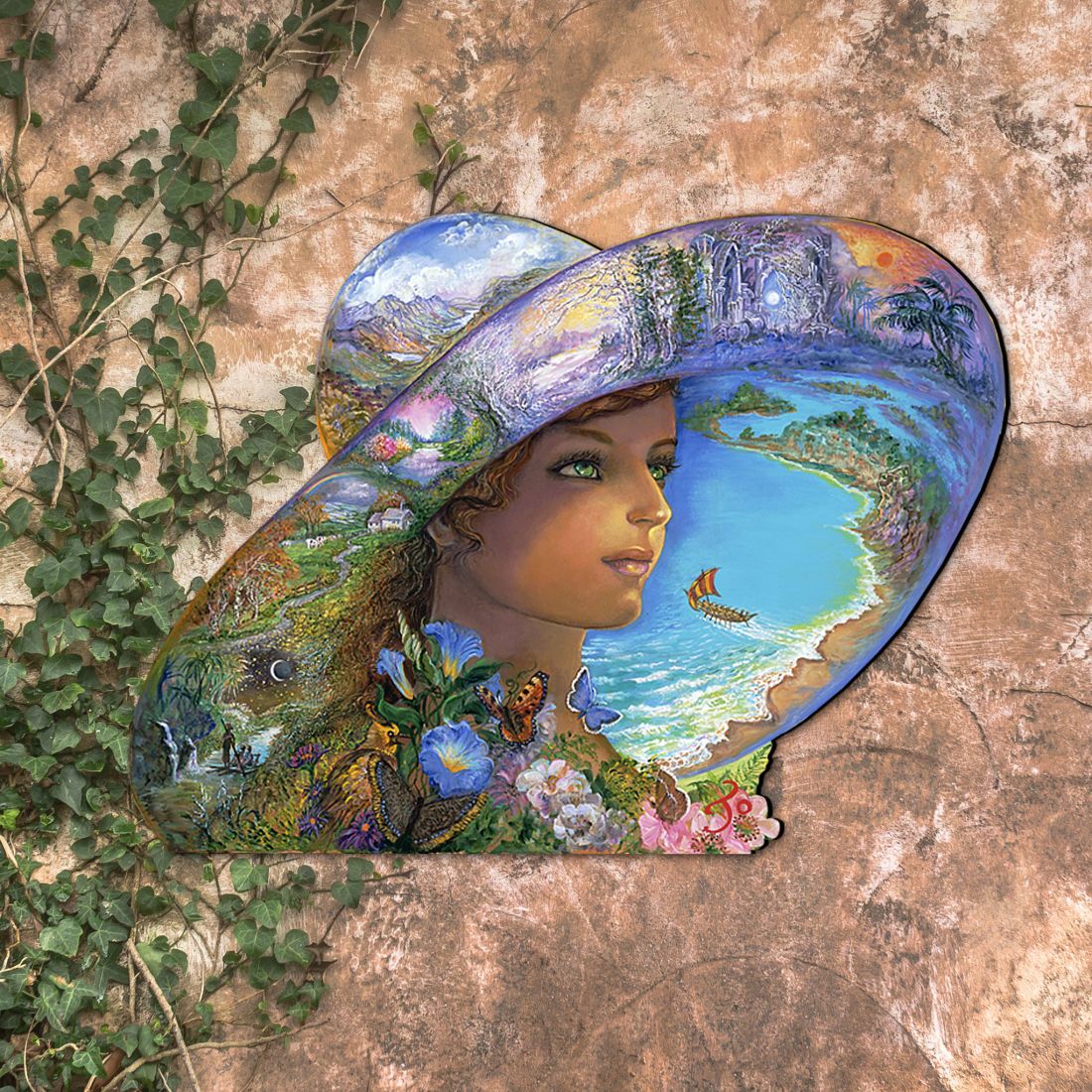 Hat of Timeless Places Wall Hanger by Josephine Wall - Christmas Decor - 845616H-JW
