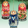 Story Dolls Wooden Ornaments Set of 3 by G. DeBrekht - Christmas Decor - 8100108S3