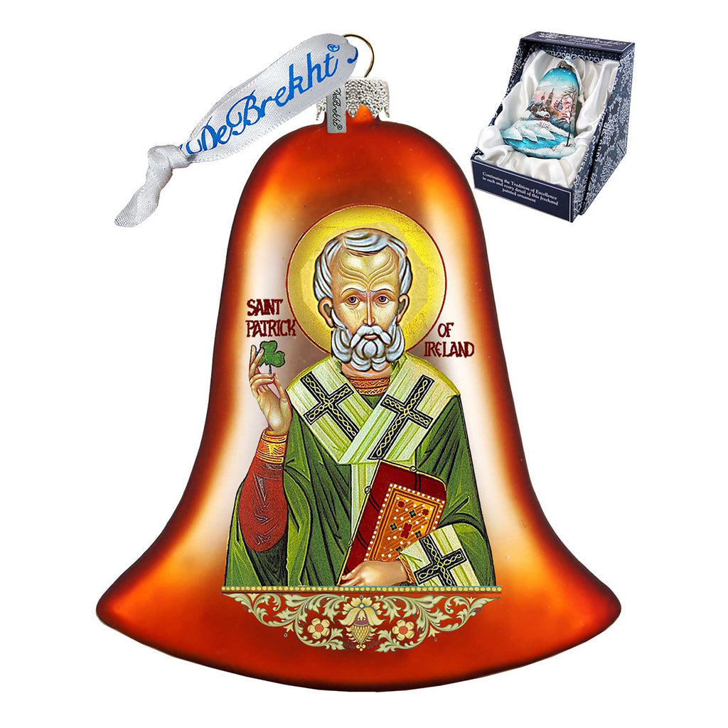 Saint Patrick Glass Ornament by G. DeBrekht - Celtic Decor - 752-060