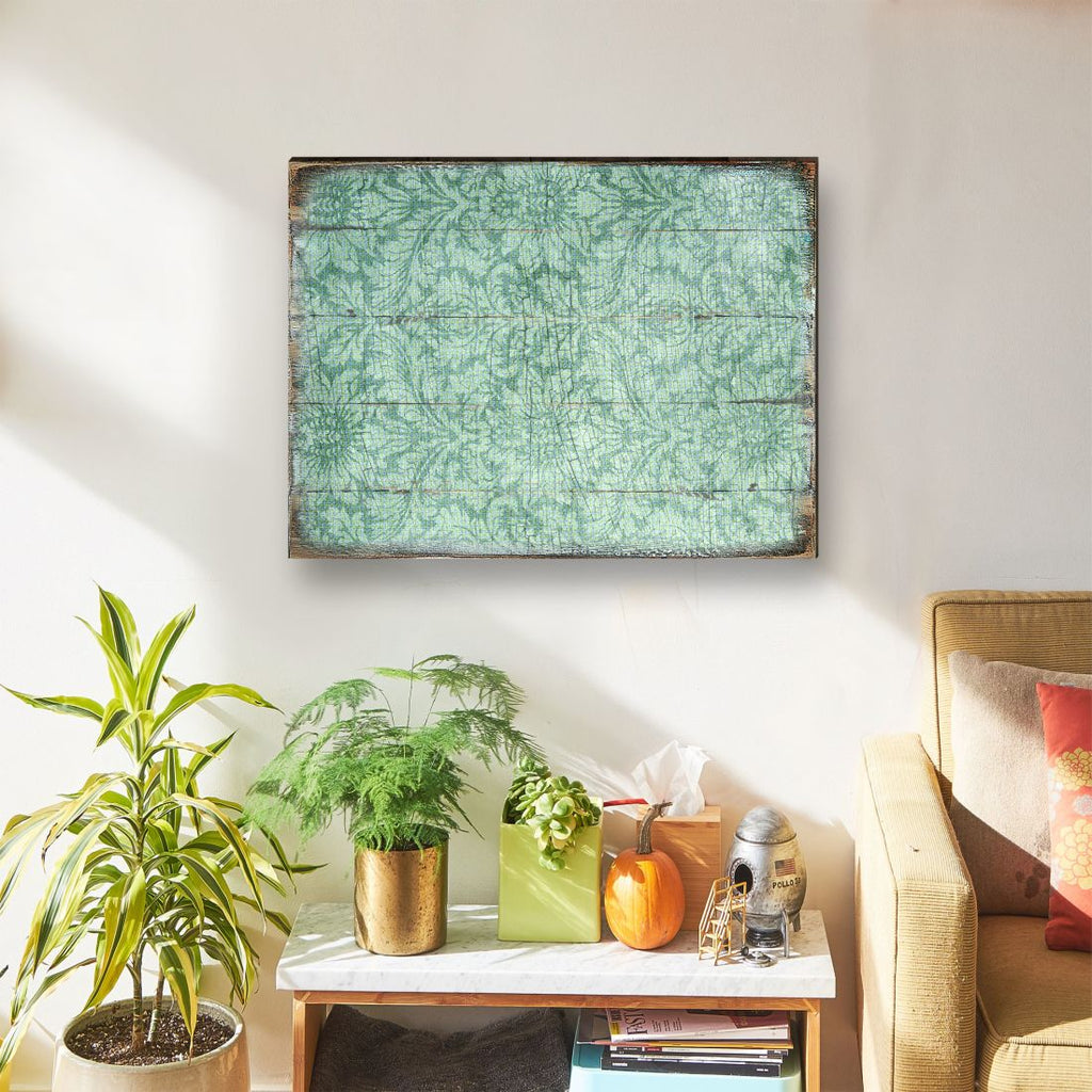 Rustic Blue Floral Wooden Wall Art by G. DeBrekht - Floral Ornamental Decor - 95008B