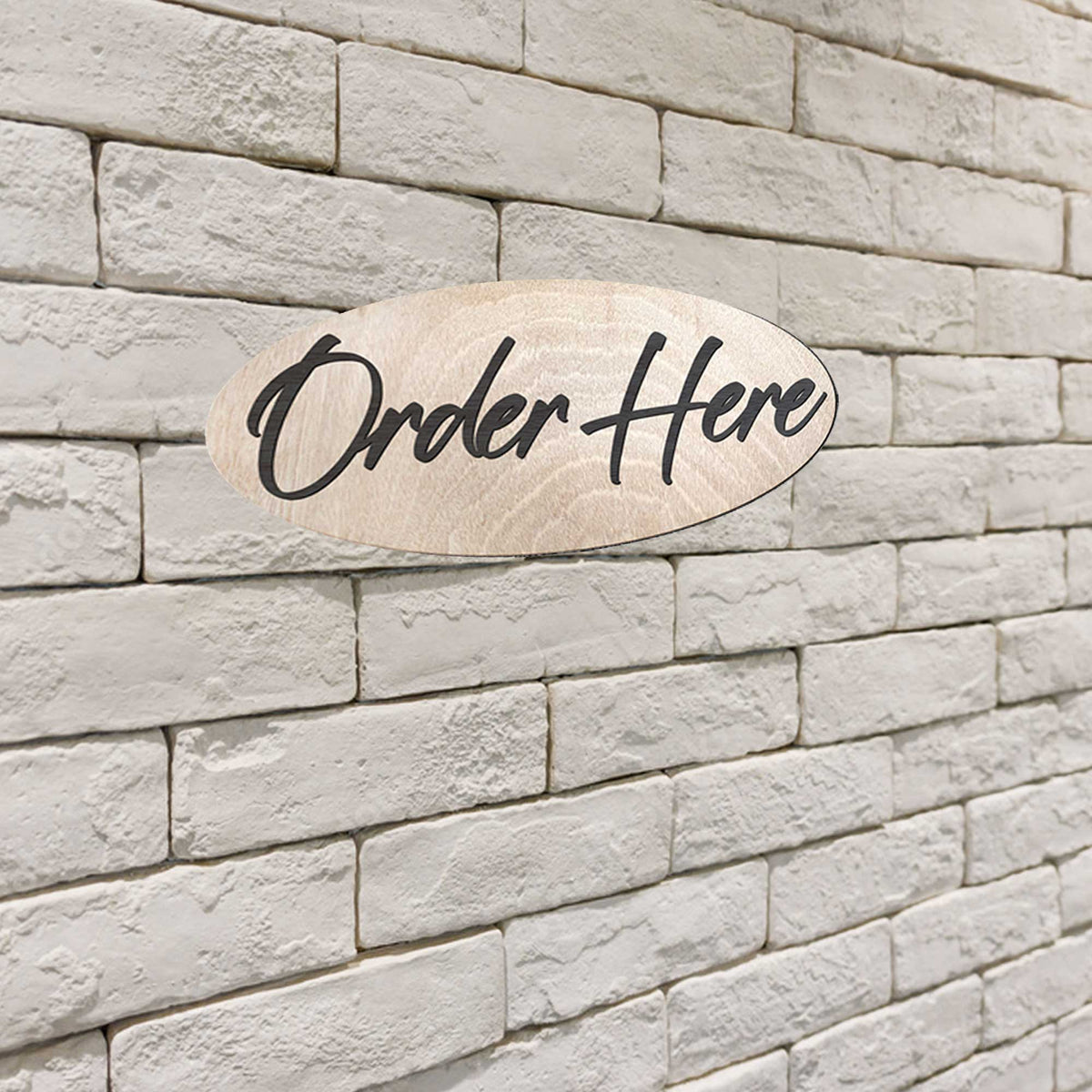 Order Here sign, Made in the USA sign, Lightweight sign made from wood - 320326