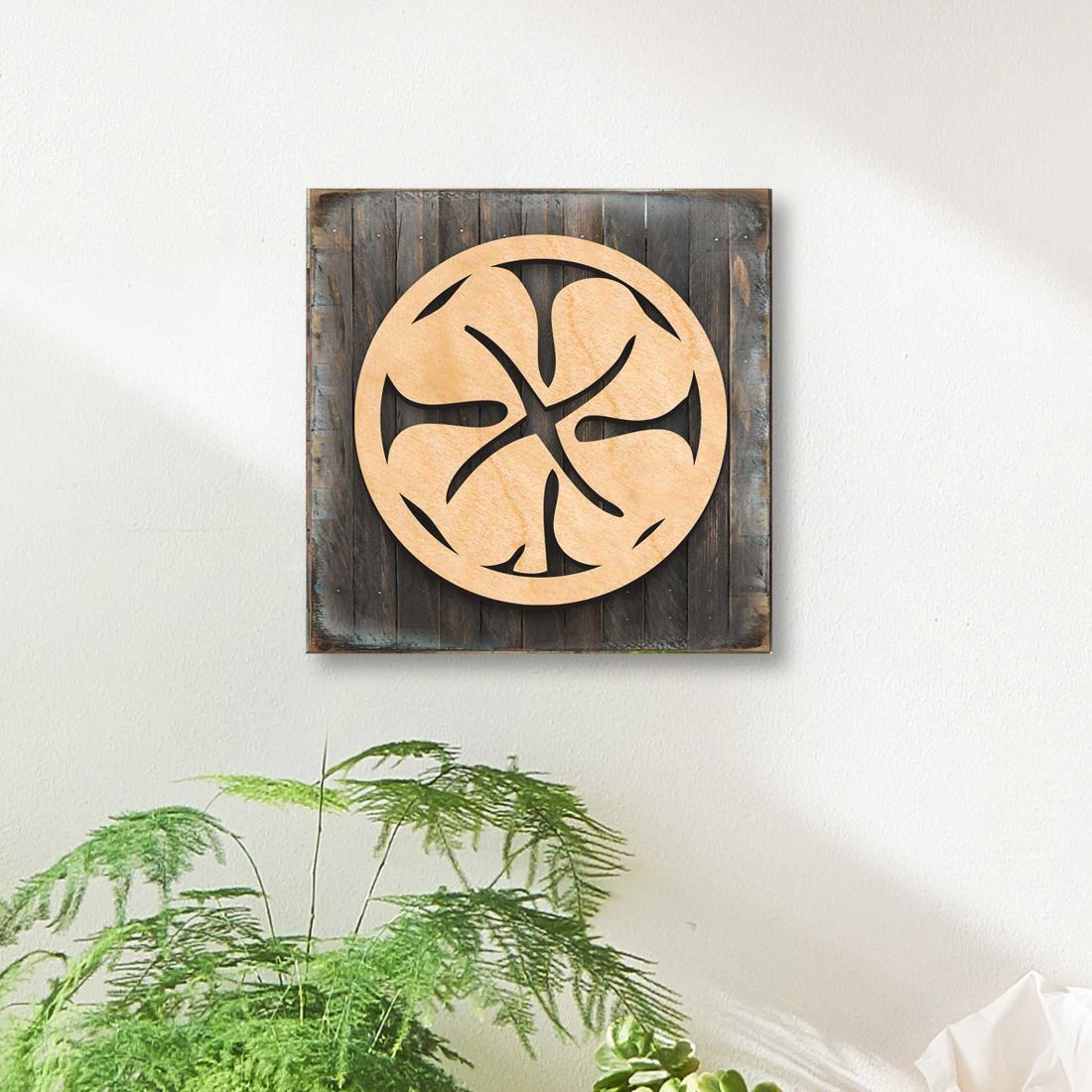 Four Leaf Clover Shamrock Celtic Wooden Wall Art by Celtic Art - Celtic Decor - 953163B