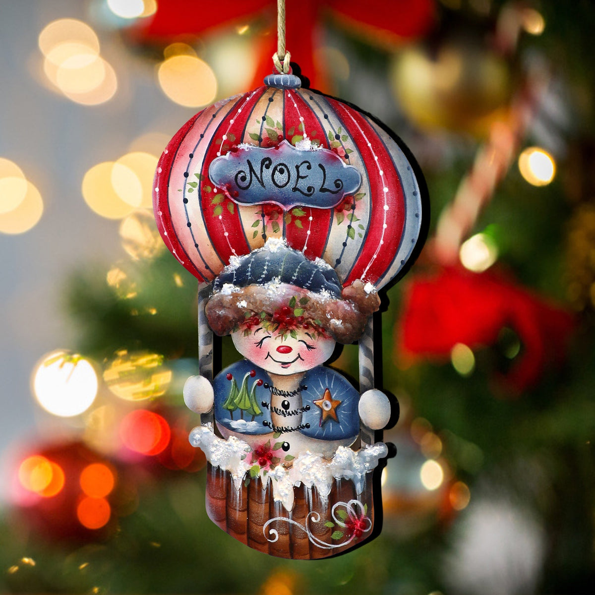 Frosty Journey Wooden Ornaments by Jamie Mills-Price Christmas Santa Snowman Decor - 8611068-1-MP