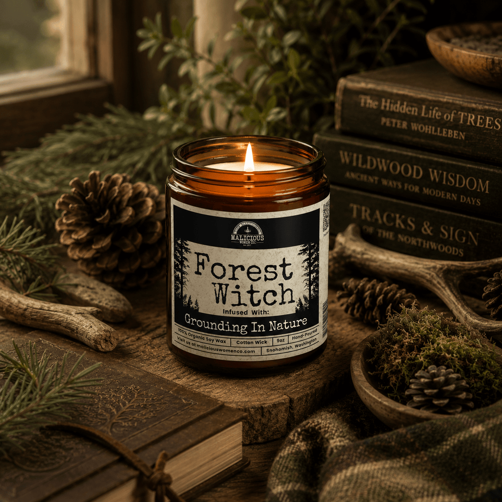 Forest Witch | Scent: Black Plum & Fig | 9oz Witch Candle | Malicious Women Co