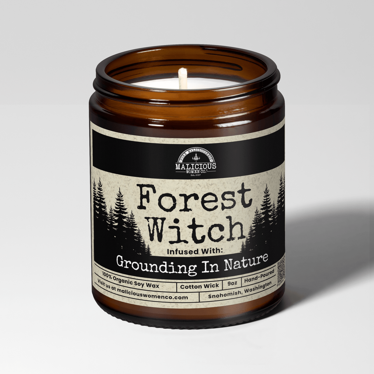 Forest Witch | Scent: Black Plum & Fig | 9oz Witch Candle | Malicious Women Co