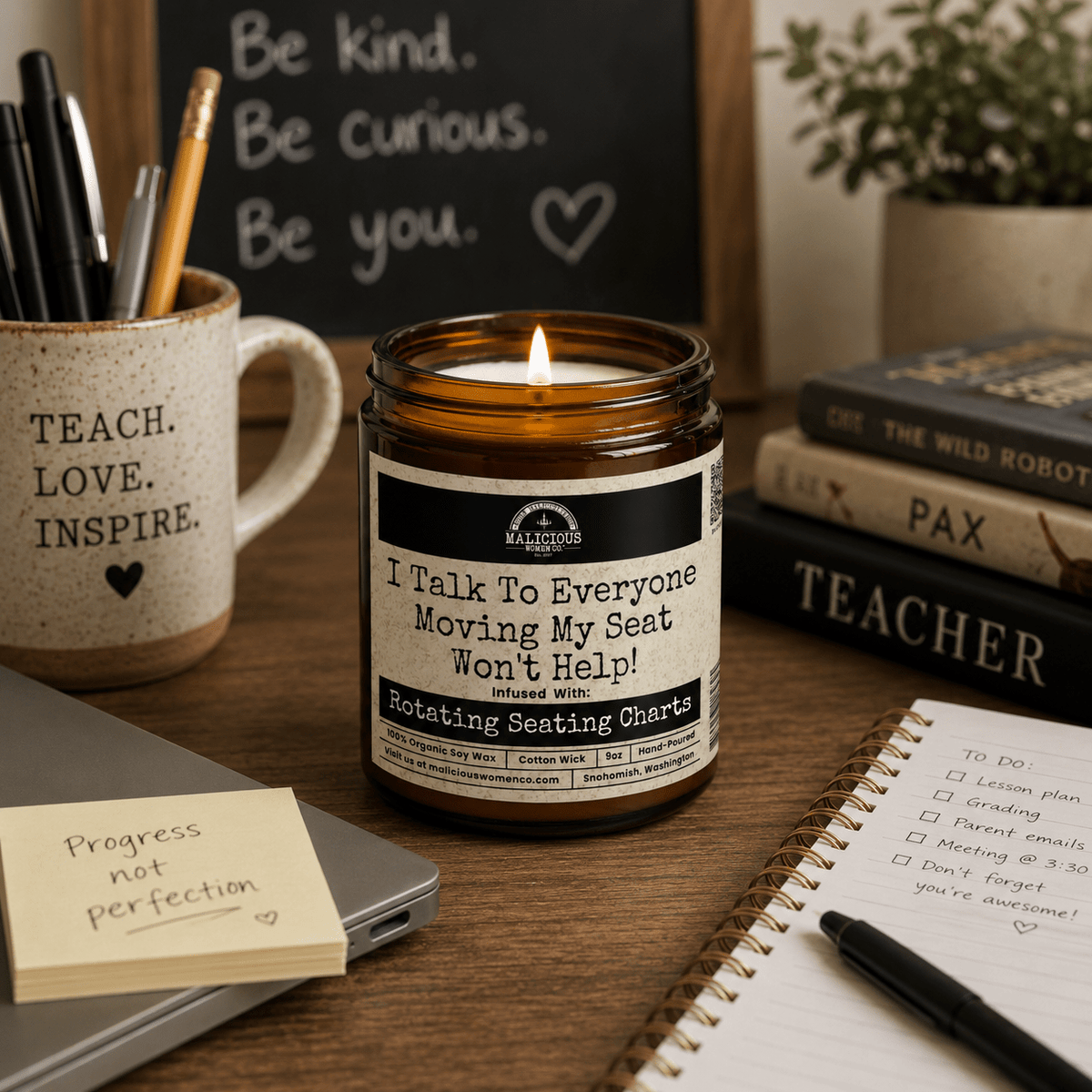 I Talk To Everyone Moving My Seat Won't Help | Scent: Espresso Yo' Self | 9oz Work Candle | Malicious Women Co