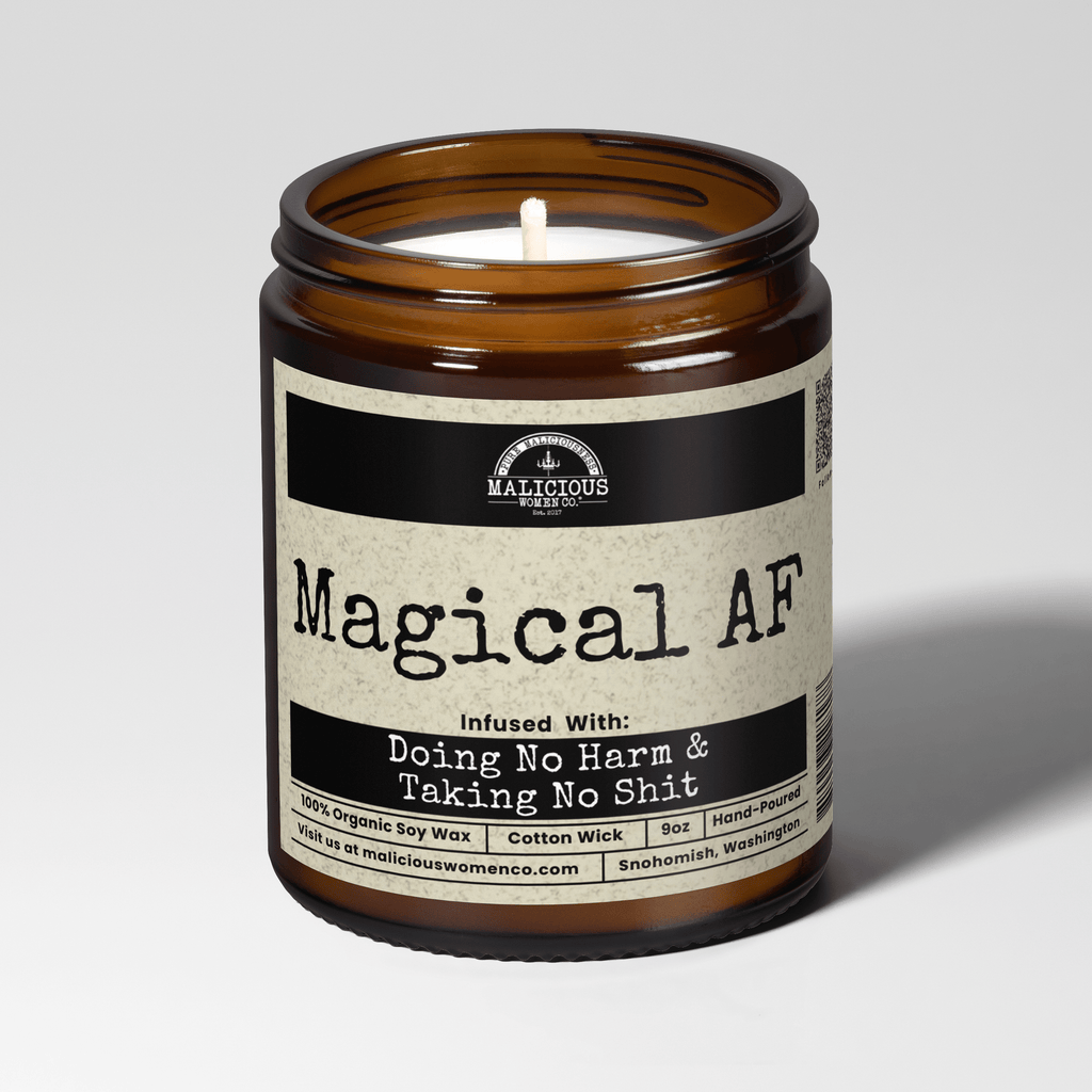 Magical Af | Scent: Exotic Hemp | 9oz Witch Candle | Malicious Women Co