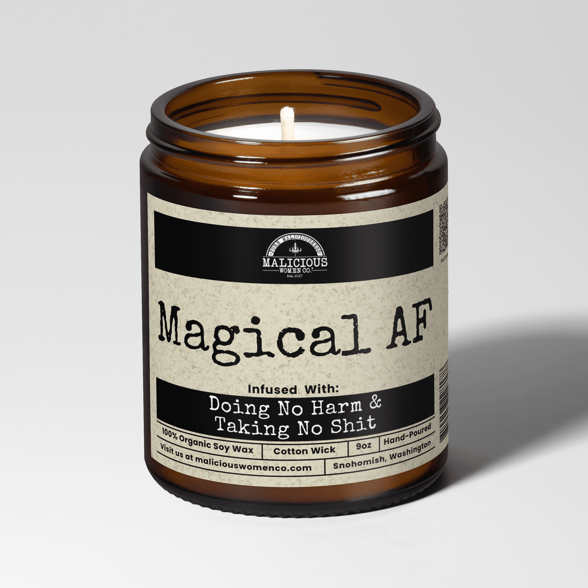 Magical Af | Scent: Exotic Hemp | 9oz Witch Candle | Malicious Women Co