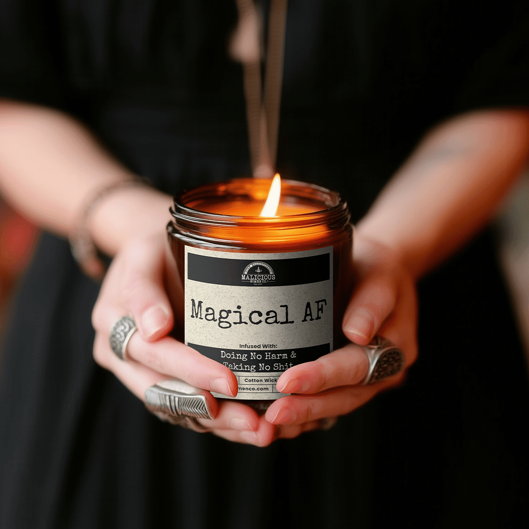 Magical Af | Scent: Exotic Hemp | 9oz Witch Candle | Malicious Women Co