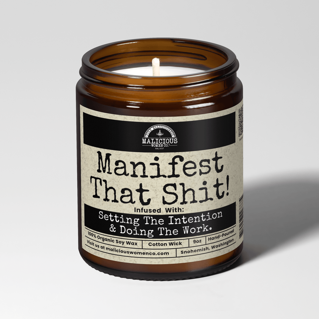 Manifest That Sh*t | Scent: Palo Santo | 9oz Witch Candle | Malicious Women Co
