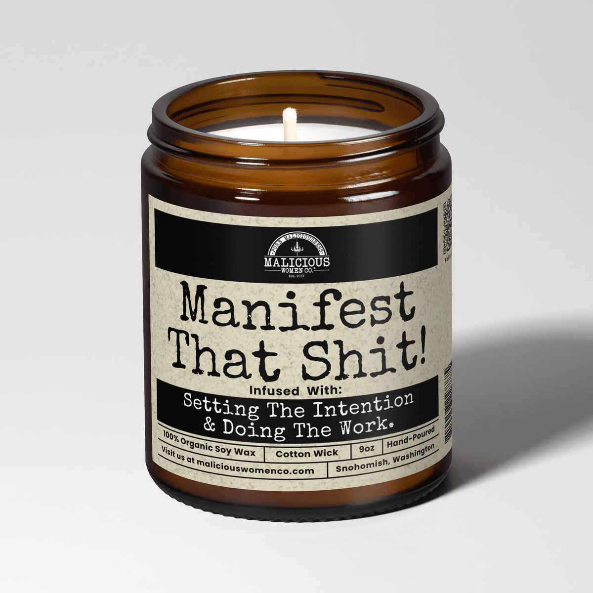 Manifest That Sh*t | Scent: Palo Santo | 9oz Witch Candle | Malicious Women Co