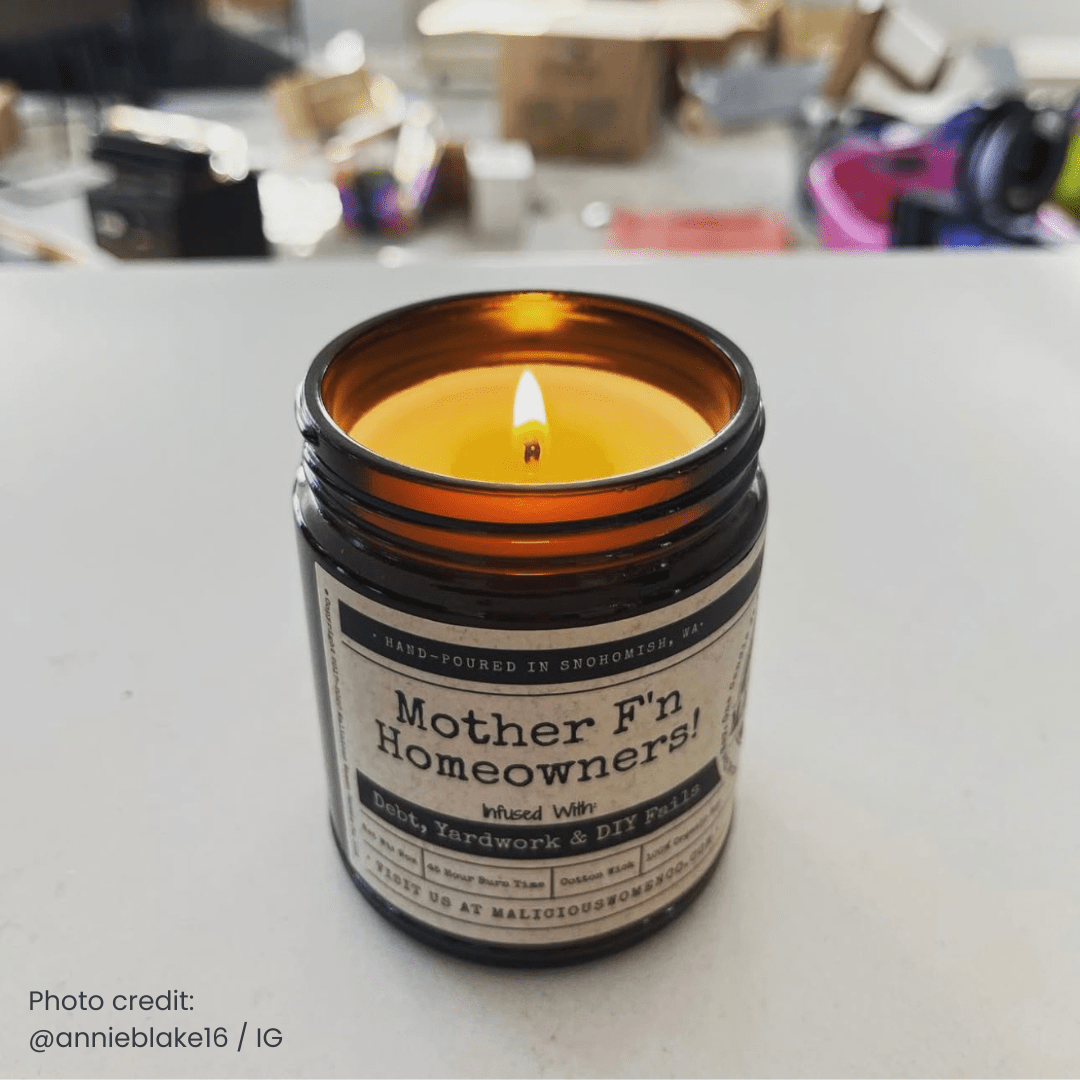 Mother Fn Homeowners | Scent: Jasmine & Eucalyptus | 9oz Funny Candle | Malicious Women Co