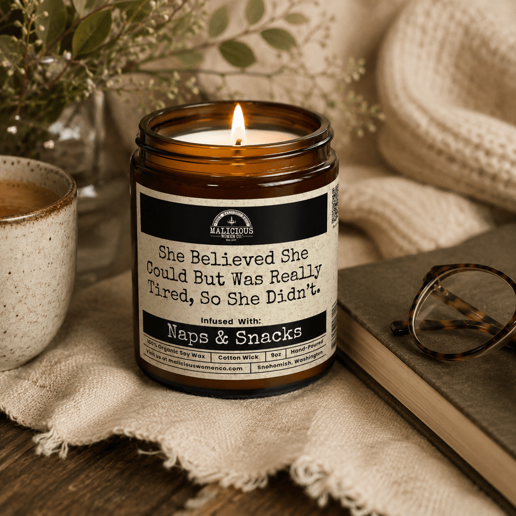 She Believed She Could But Was Really Tired | Scent: Grapefruit Negroni | 9oz Funny Candle | Malicious Women Co
