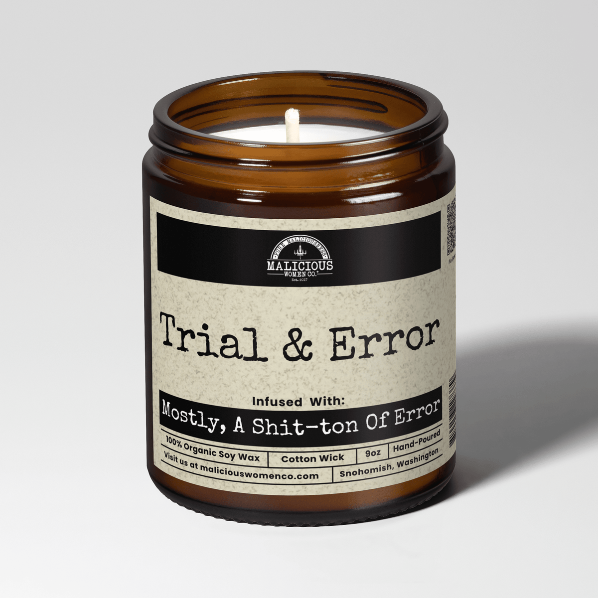 Trial & Error | Scent: Frooty Loops | 9oz Funny Candle | Malicious Women Co