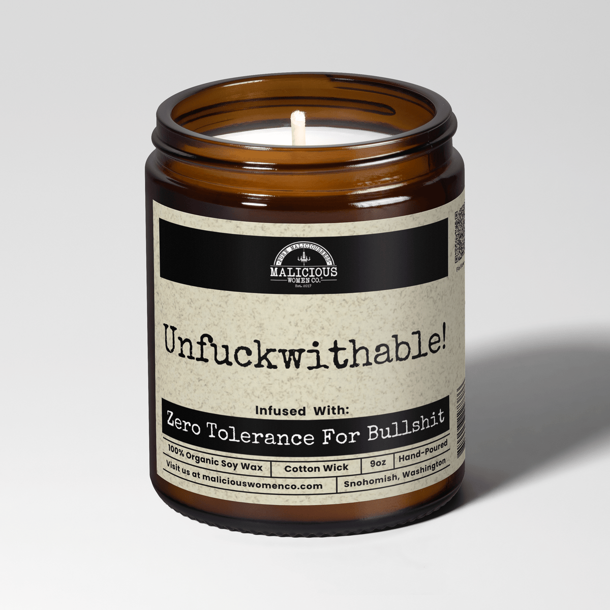 Unf*ckwithable! | Scent: Lemon Drop Martini | 9oz Witch Candle | Malicious Women Co
